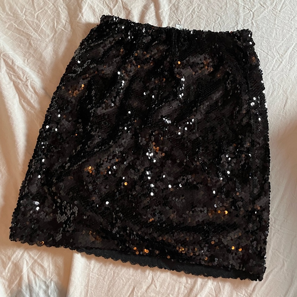 WD.NY | Black Sequin Mini Skirt